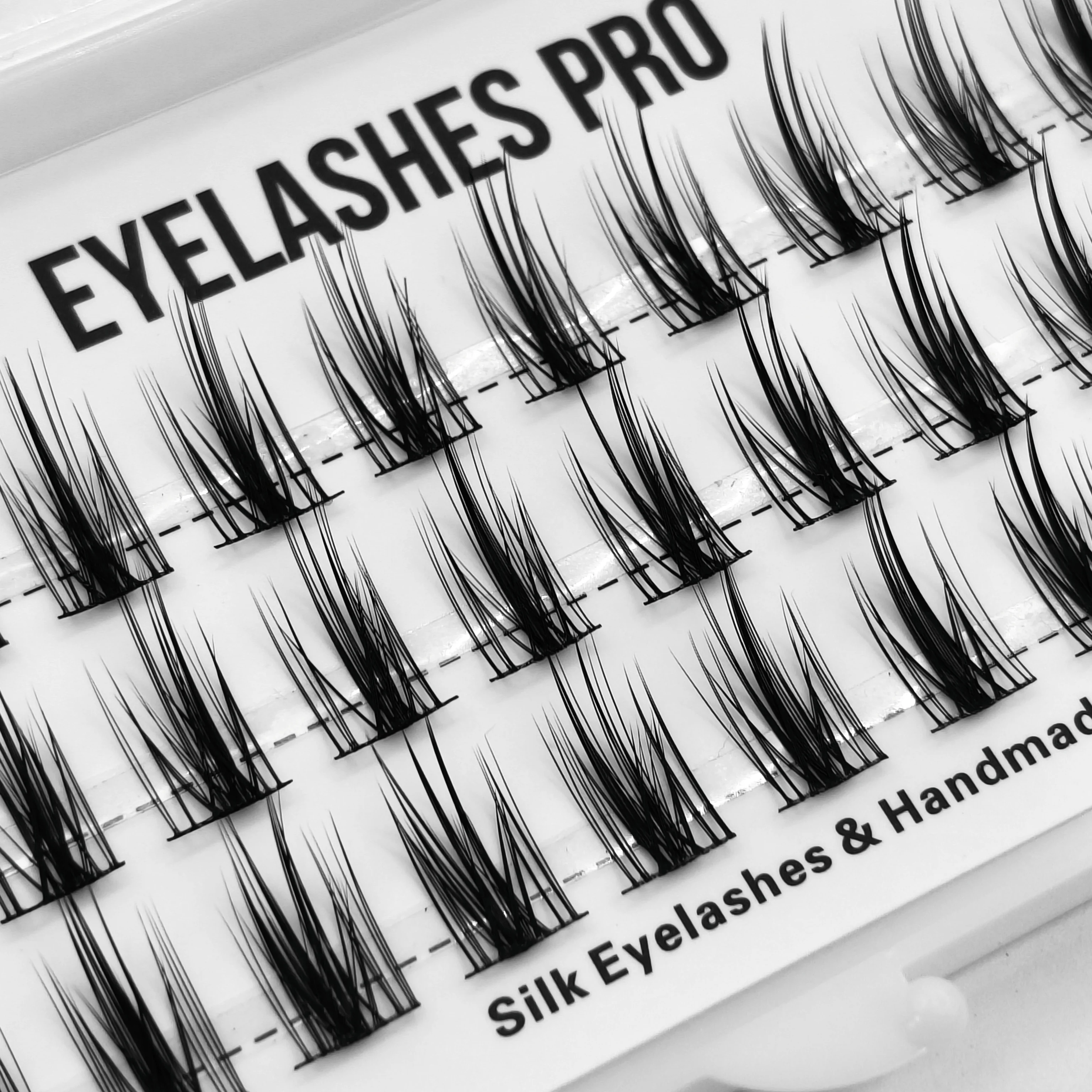Z015DIY Hand Made Eyelash Extension Segmented Flase Lashes  Lash Bundles Soft Ribbon Strip Eyelashes Makeup Lashes NEW