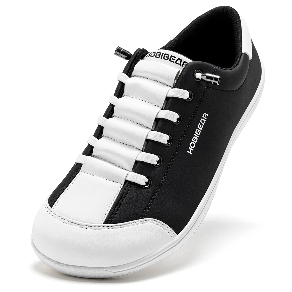 HOBIBEAR Unisex Barefoot Wide Toe Shoes Women Men Artificial Leather Minimalist Sneakers Adjustable Slip On Walking Shoes image 3