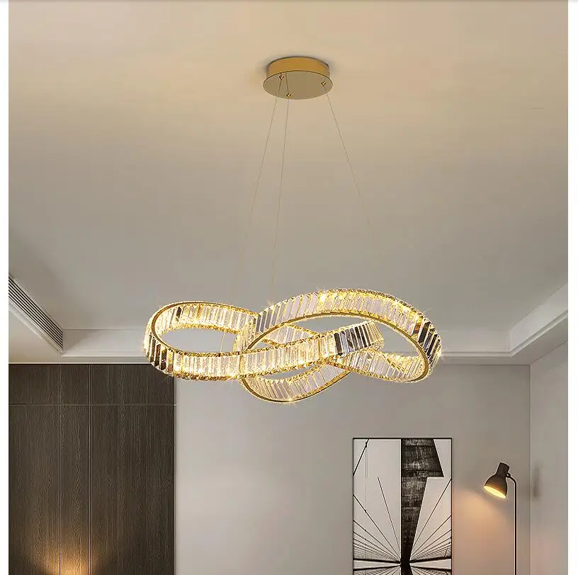 Crystal Pendant Stainless Steel Rectangle Pendant Lamp Crystal Lamp L60cm W26cm LED Crystal Lamps Room Lving Design Decoration