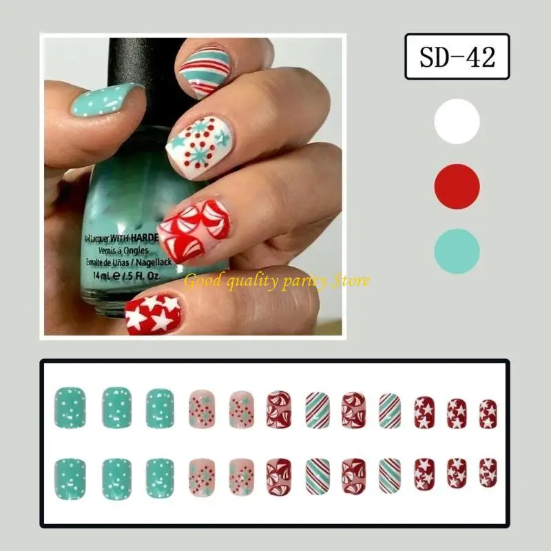 M4YA عيد الميلاد قصيرة مربعة الحوافر المستمرة تويست الجليد نقطة الرقص الشعبي خطة الخطوط ABS مملة عطلة حزب الحوافر الاحتيالية #6