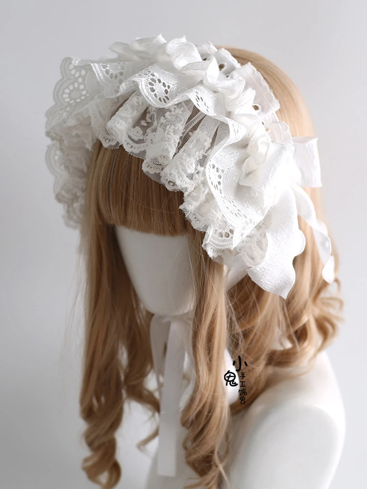 White Original doll feeling Sweet Lolita Headband accessori per capelli carini accessori per fiocchi Lolita Japanese tiara