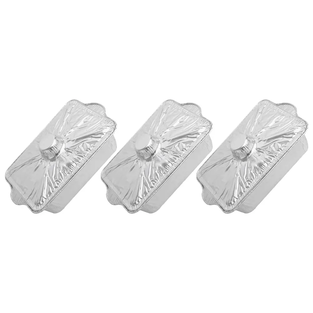

3pcs Foil Pot Aluminum Tinfoil Pots Disposable Kitchen Supplies Air Fryer Pan Heat-resistant Baking BBQ Picnic Camping Square