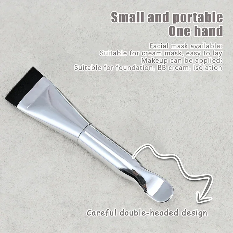 Pinceaux applicateurs de masque Facial, brosse de maquillage à Double extrémité avec cuillère, cheveux plats et doux, nettoyage du visage, soins de la peau, outil de beauté
