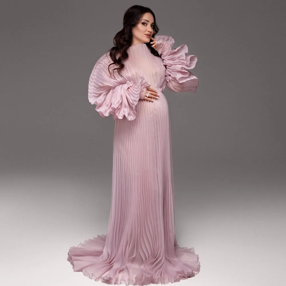 Charming Sexy Maternity Robes Women Long Tulle PhotoShoot Pregnant Dresses Elegant Formal Evening Dress Custom Made Mather to be