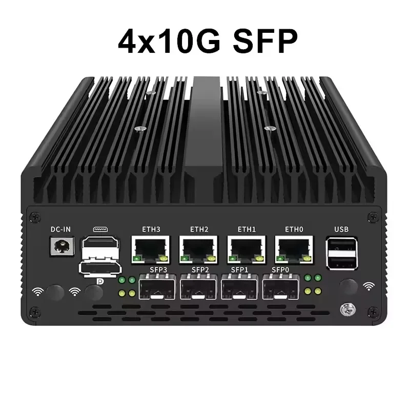 New 12th Gen Solid Firewall Appliance Intel Pentium Gold 8505 10G/1G SFP 4*2.5G RJ45 LAN 2*DDR5 NVMe Mini PC Proxmox ESXi Server