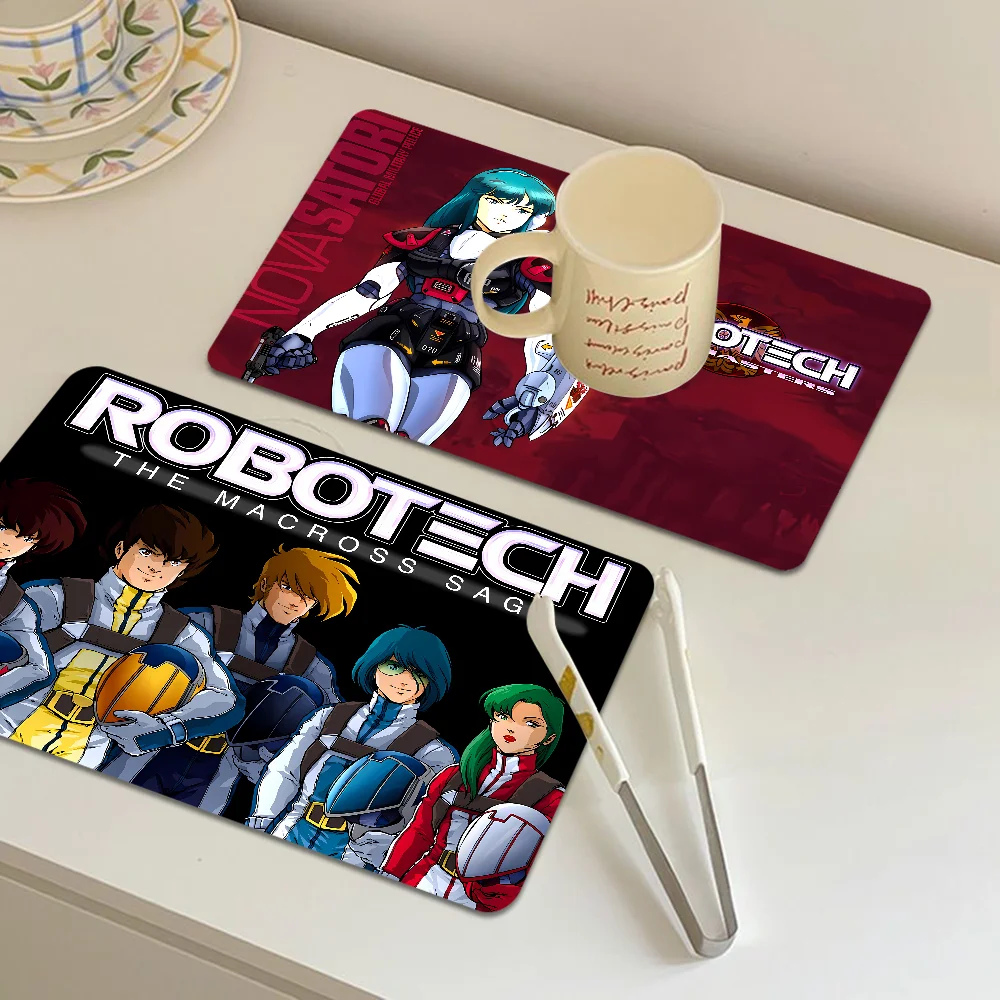 Cartoon R-Robotech Coffee Tablewear Drain Pad Bathroom Square Absorbing Anti-slip Dry Mat Kitchen Placemat Dishes Cup Pad