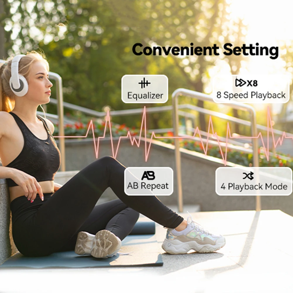 MP3 Player Bluetooth 5.0 Music Stereo Speaker Portable Full Touch Acreen Music Player with Speaker FM Radio E-Book for Walkman