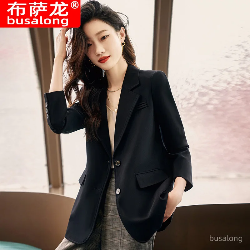 Blazer jaqueta outono inverno feminino manga longa profissional pequeno blazer formal wear jaqueta feminina entrevista vendas workwear660