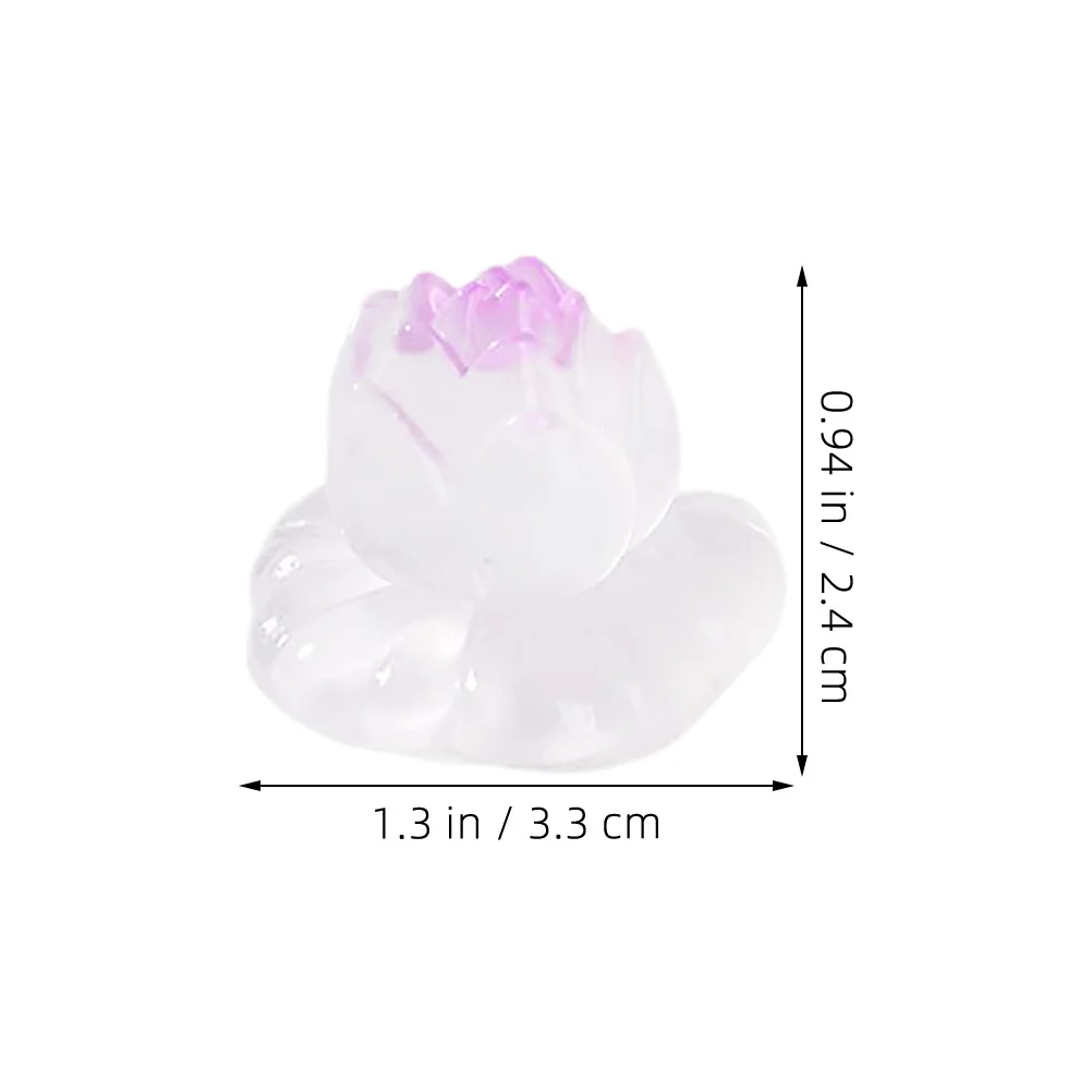 

12Pcs Miniature Glow in The Dark Lotus Resin Ornaments Durable Compact Resin Micro Landscape Garden Fish Tank Bonsai