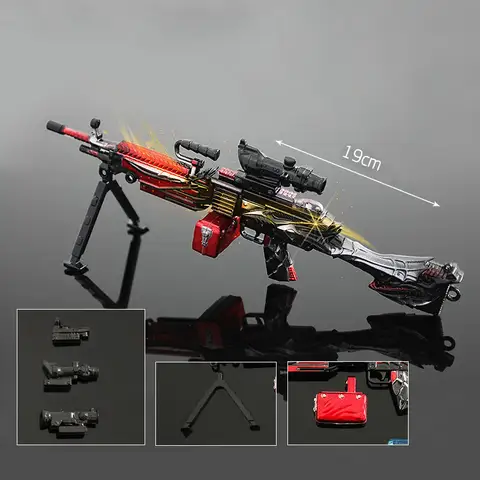 Mini Metal Toy Gun Model 19cm Zinc Alloy M249 Keychain Tactical CS Game Equipment Kids Christmas Gift Decorative HG284