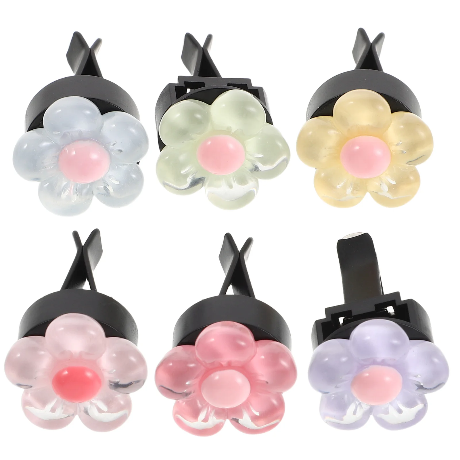 

6Pcs Floral Car Vent Clips Elegant Interior Decoration Fragrance Enhancer Easy Installation Dashboard Accessory