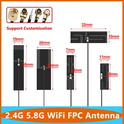 10PCS Internal Built-in Rohs 2.4G 5.8g WIFI IPEX U.FL Flexible FPC PCB Zigbee  Antenna Manufacturer for Signal Boost