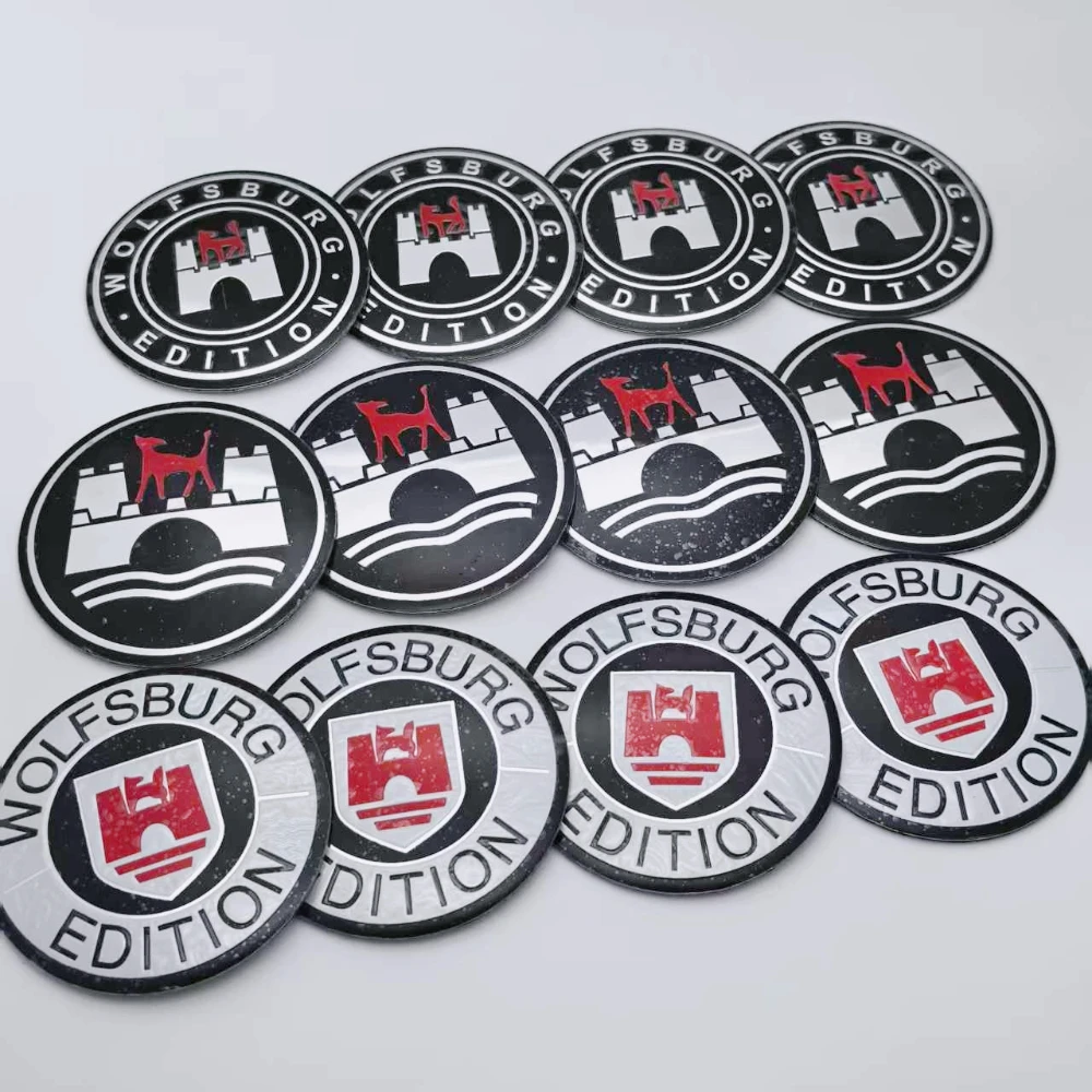 4pcs 45mm 56mm 65mm Wolfsburg Logo Emblem Badge Car Stickers Car Wheel Center Caps Hubcap Rim Hub Cover Car Accessories