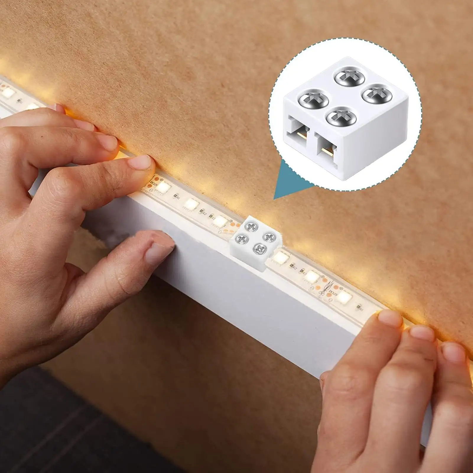 LED Light Strip Connectors 8mm Sturdy LED Connector User-Friendly LED Connecting Versatile LED Strip Light Connectors