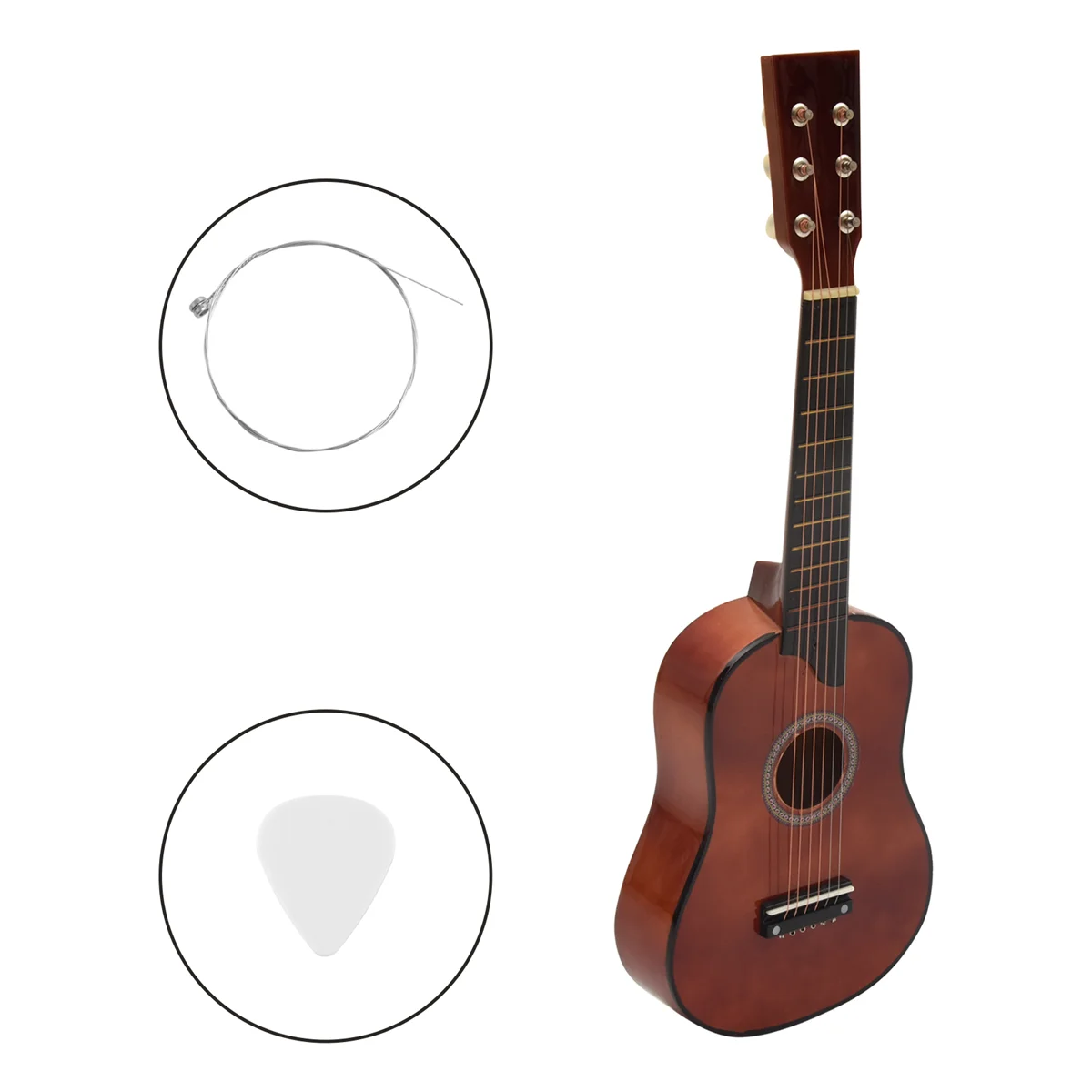 25Inch Mini Small Guitar Basswood 6 Strings Acoustic Guitar with Pick Strings for Beginner Children Kids Gift