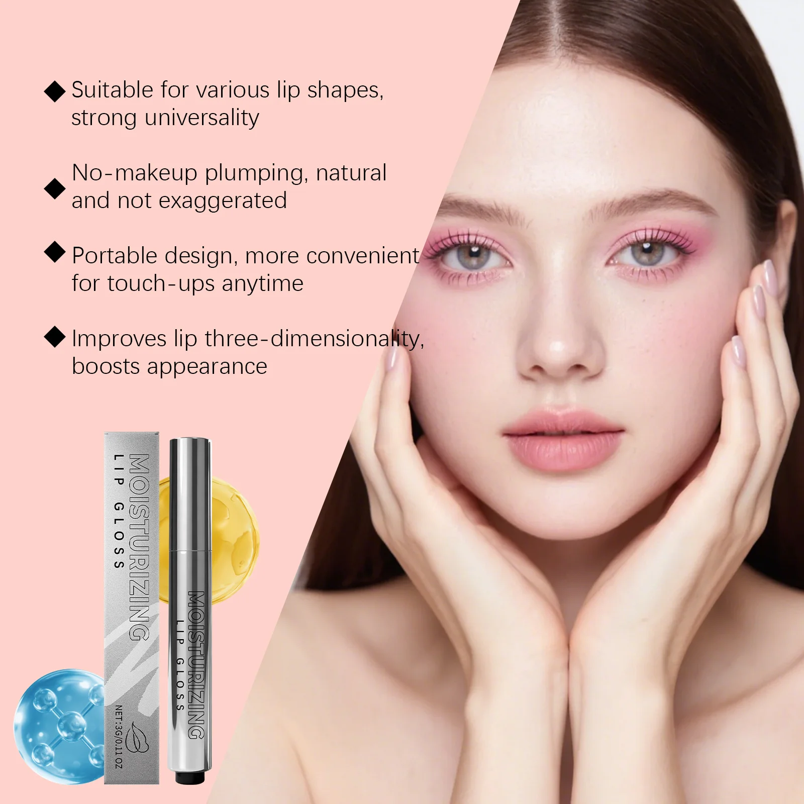 Hydraterende Lipgloss Opvullend Anti-Droogheid Hoge Glans Verbeteren Lip Elasticiteit Repareren Verzachtende Gladmakende Hydraterende Lippenbalsem