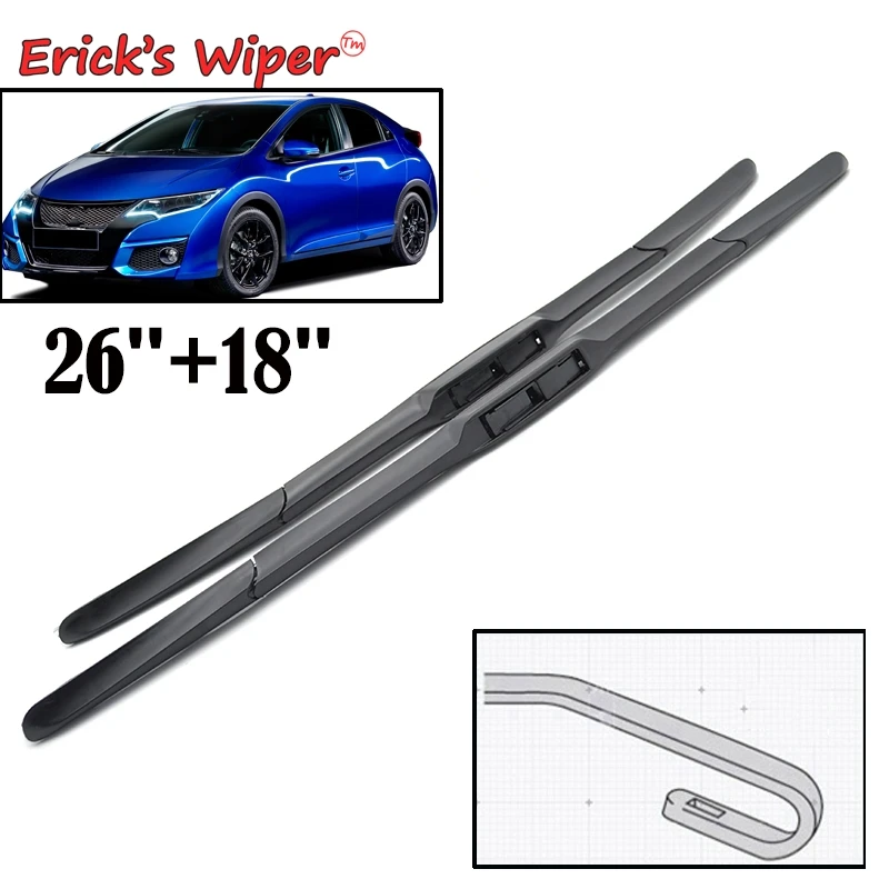 Erick\'s Wiper Hybrid Front Wiper Blades For Honda Civic 9 Hatchback Tourer 2012 - 2016 Windshield Windscreen Brushes 26\