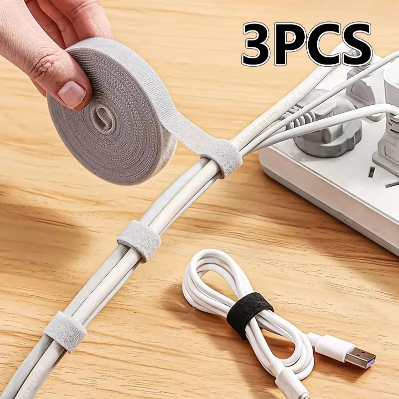 3PCS Data Cord Management Cable Ties Reusable Fastening Cable Ties Multi Purpose Cord Organizer Fixed Storage Accessories