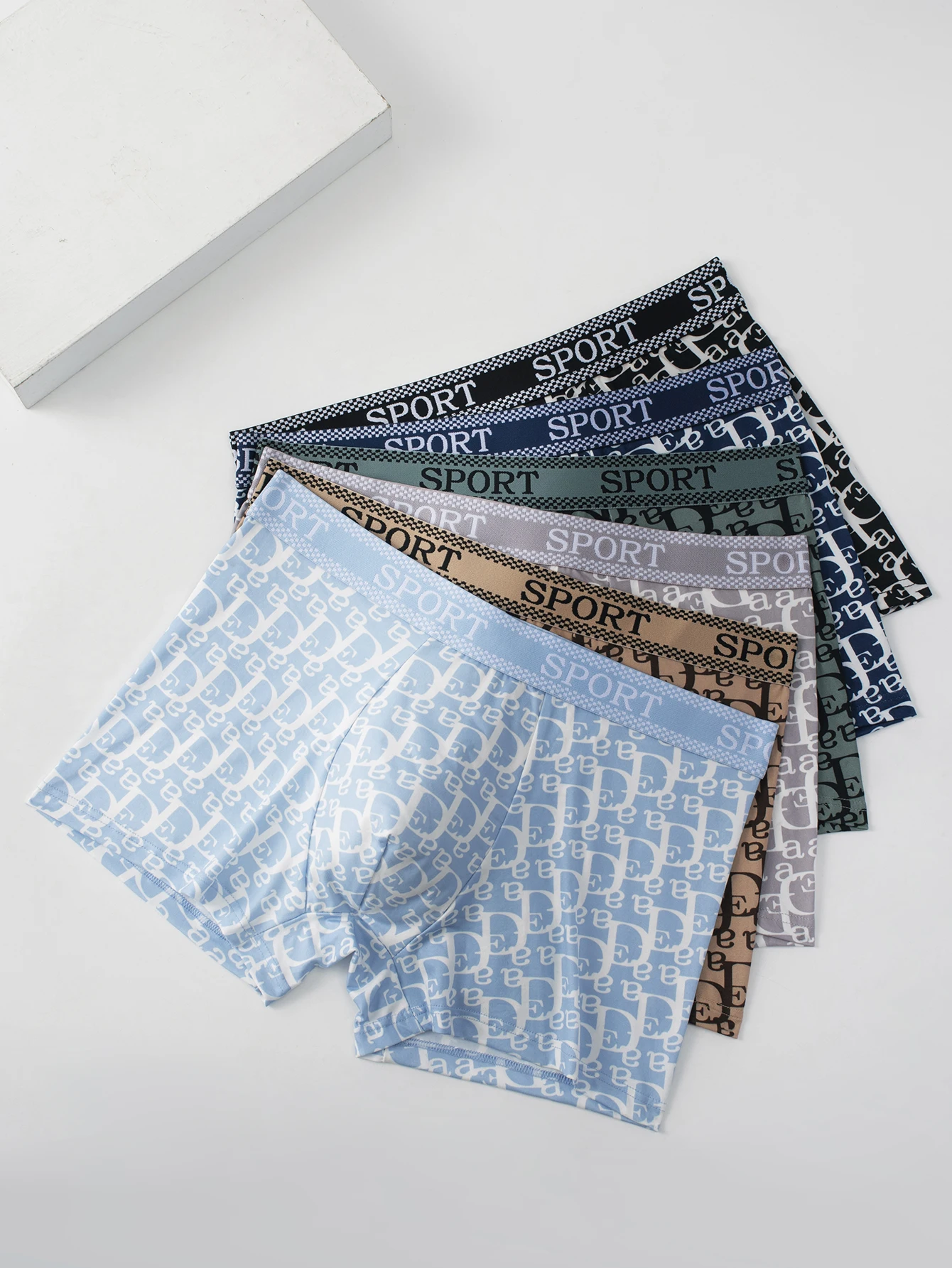 

New 6 pcs men's underpants high-grade fashion letter printing boxer shorts soft boy's boxer shorts