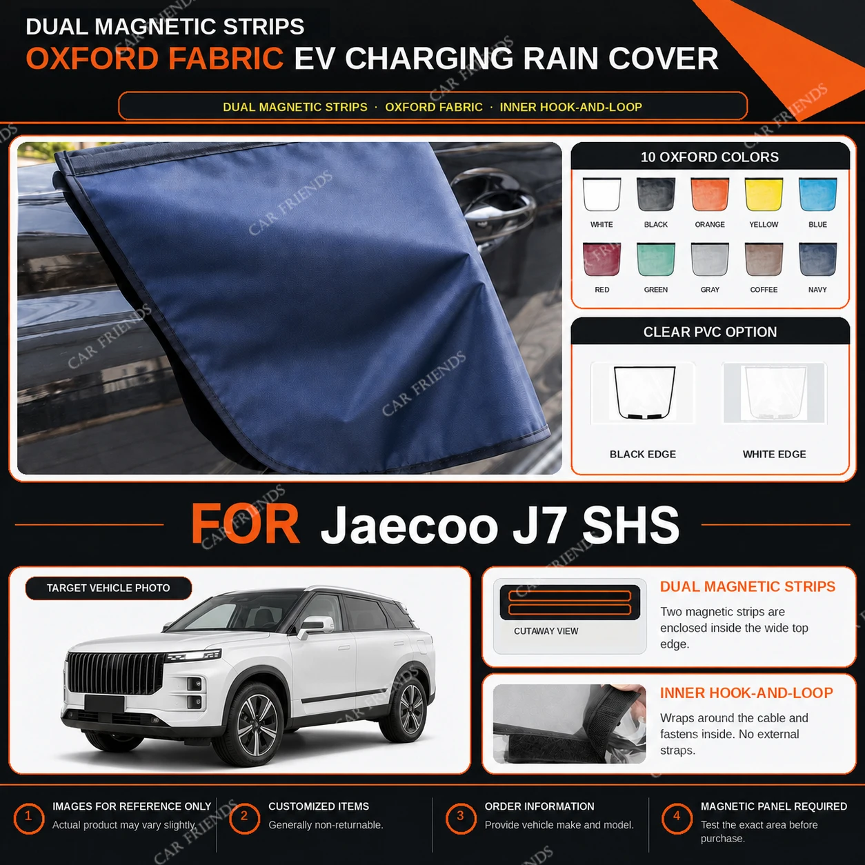 capa-de-chuva-para-porta-de-carregamento-ev-jaecoo-j7-em-tecido-oxford-com-tiras-magneticas-duplas-repelente-a-Agua-e-antirriscos