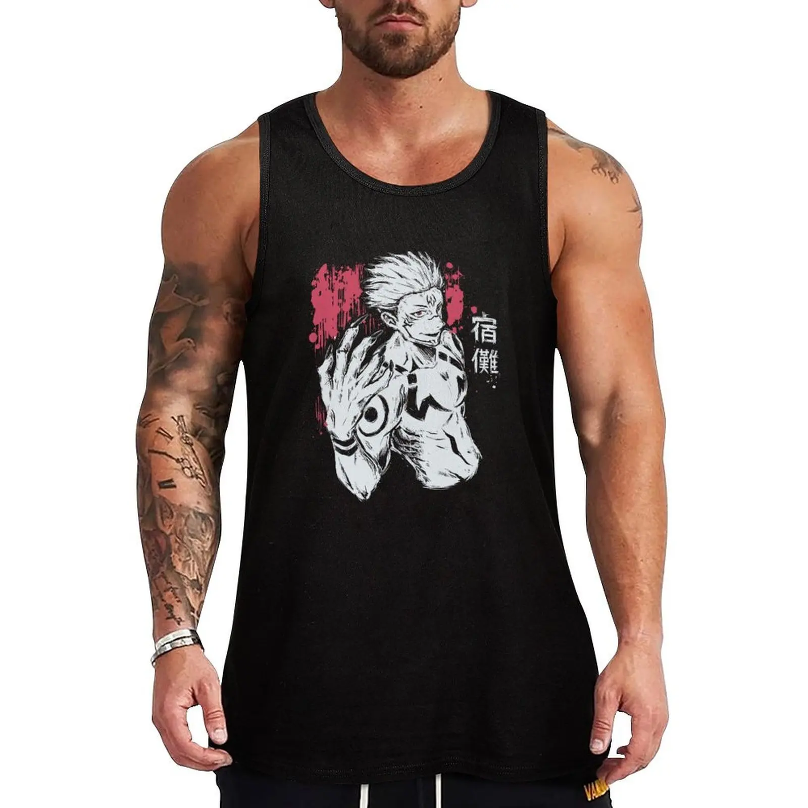 

Ryomen Sukuna Tank Top T-shirt for fitness summer clothes Men's sports t-shirt Men's sleeveless gym shirts