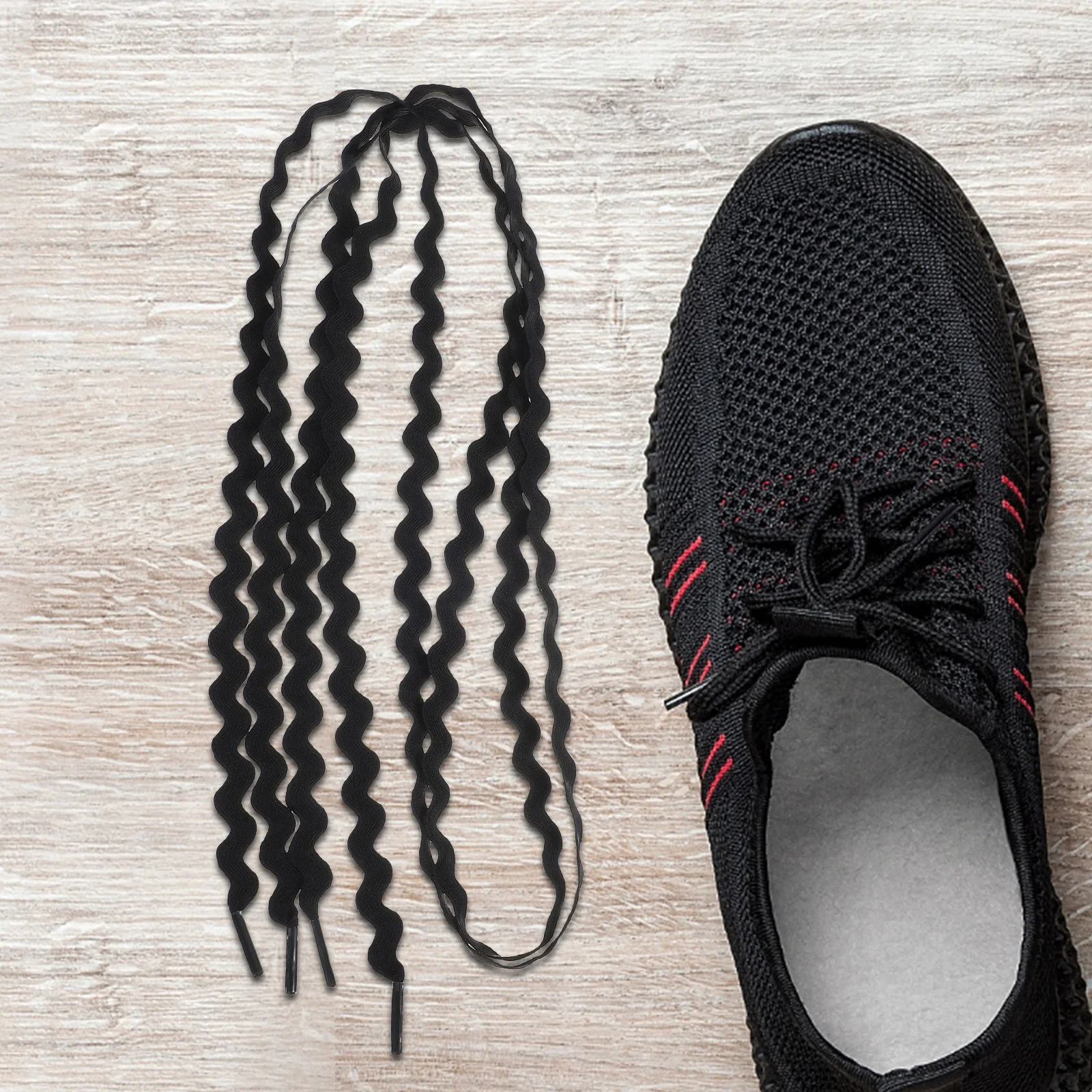 

120cm Wavy Shoelaces for Sports Casual Shoes 1 Pair Cloth Material Lace Decoration Spiral Shoelaces Boot Strings