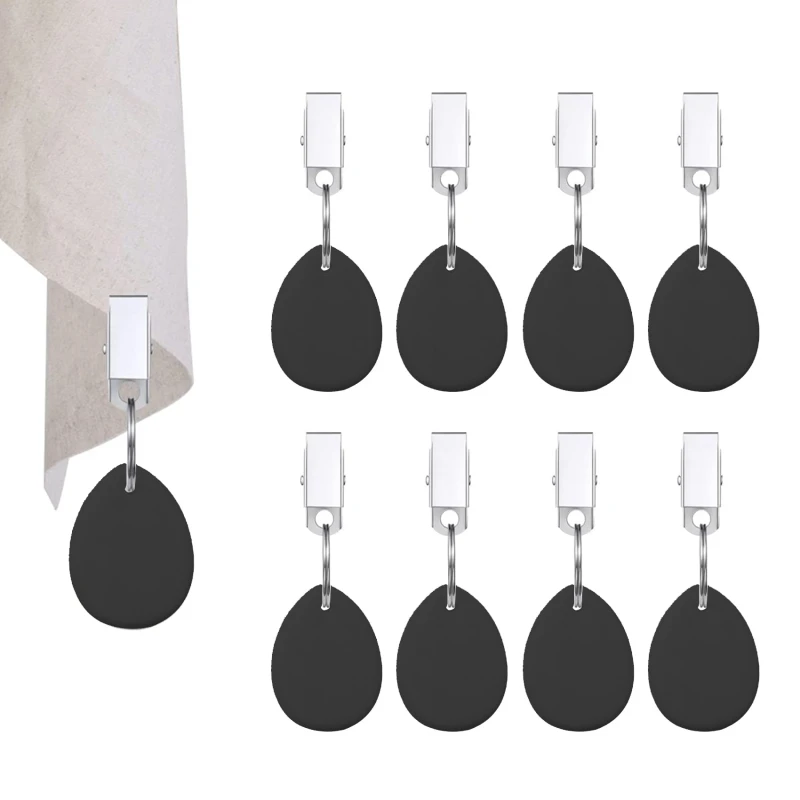 8PCS Tischdecke Gewichte Tropfen Form Anhänger Outdoor Tischdecke Gewichte Steine Mit Metall Clips Marmor Tisch Abdeckung Gewichte