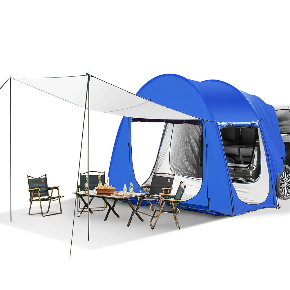 Universal SUV Camping Tent with Spacious Awning, Waterproof Car Tent Easy Setup for Backpacking Traveling Hiking Outdoors