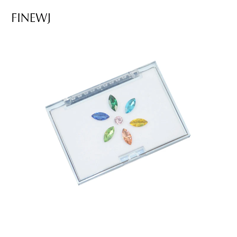 

Wholesale Gemstone Container Jewelry Pendant Display Box Transparent Rectangle Loosing Diamond Gem Beads Coin Storage Sponge Jar