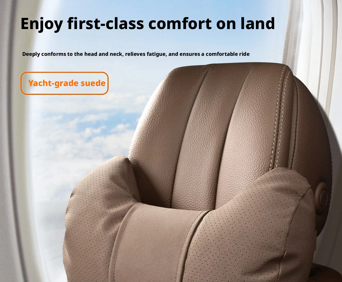 Für Tesla Model Y, Model 3, Pre-Highland, Model S, X, Non-Plaid, weiche Auto-Kopfstütze & Lendenkissen, weiche, komfortable Auto-Accessoires – Detail 1