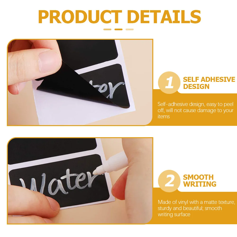 

300 Sheets Chalkboard Label Stickers Self Adhesive Writable Labels for Organizing Jars Kitchen Storage Chalkboard Labels