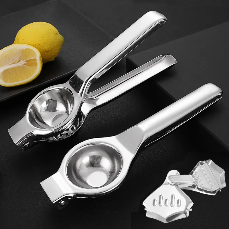 Stainless Steel Manual Juicer Household Fruit Juice Lemon Press Thickened Lemon Clip Fruit Lime Citrus Press Hand Squeezer