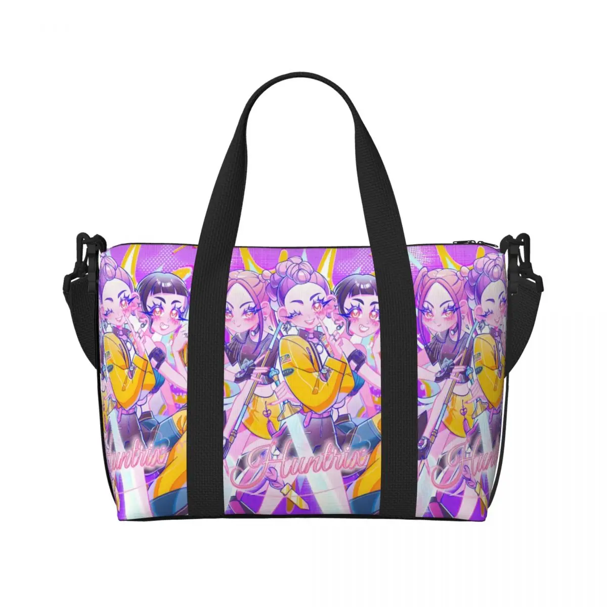 

Пляжная большая сумка Kpop Hunter Demons на заказ для женщин, очень большие дорожные сумки для спортзала Carry On Huntrix