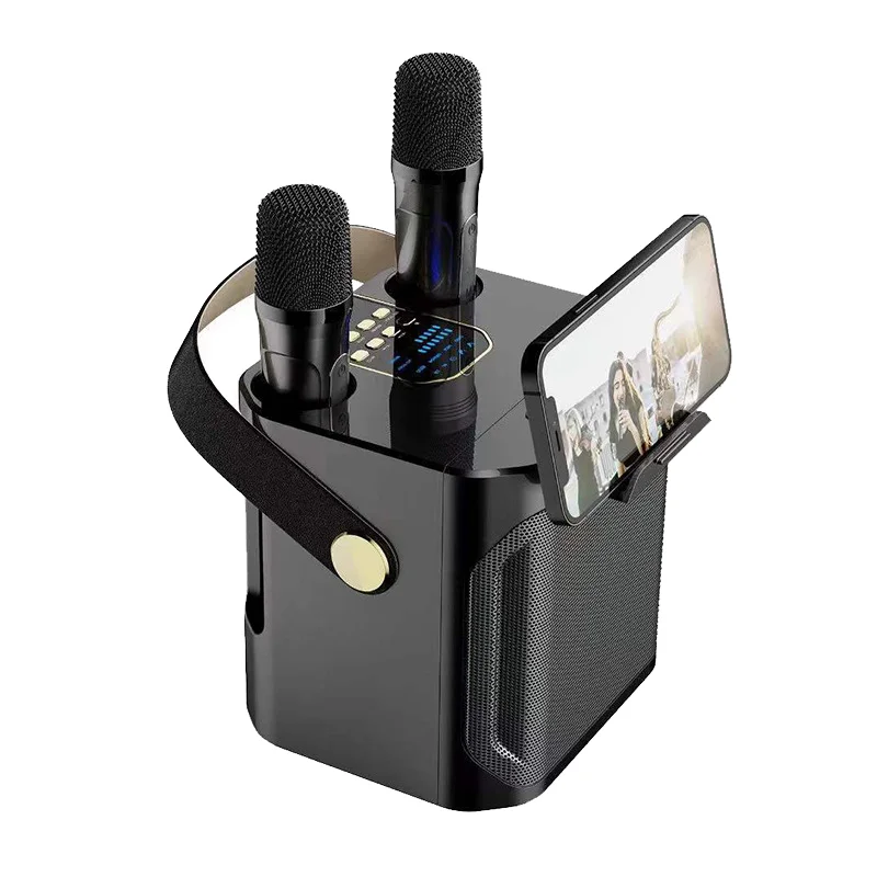Portable 3000mAh For 5.4 MP3 Music KTV Set With Subwoofer USB/AUX Karaoke Speaker 2 Microphones For Outdoor Family Parties