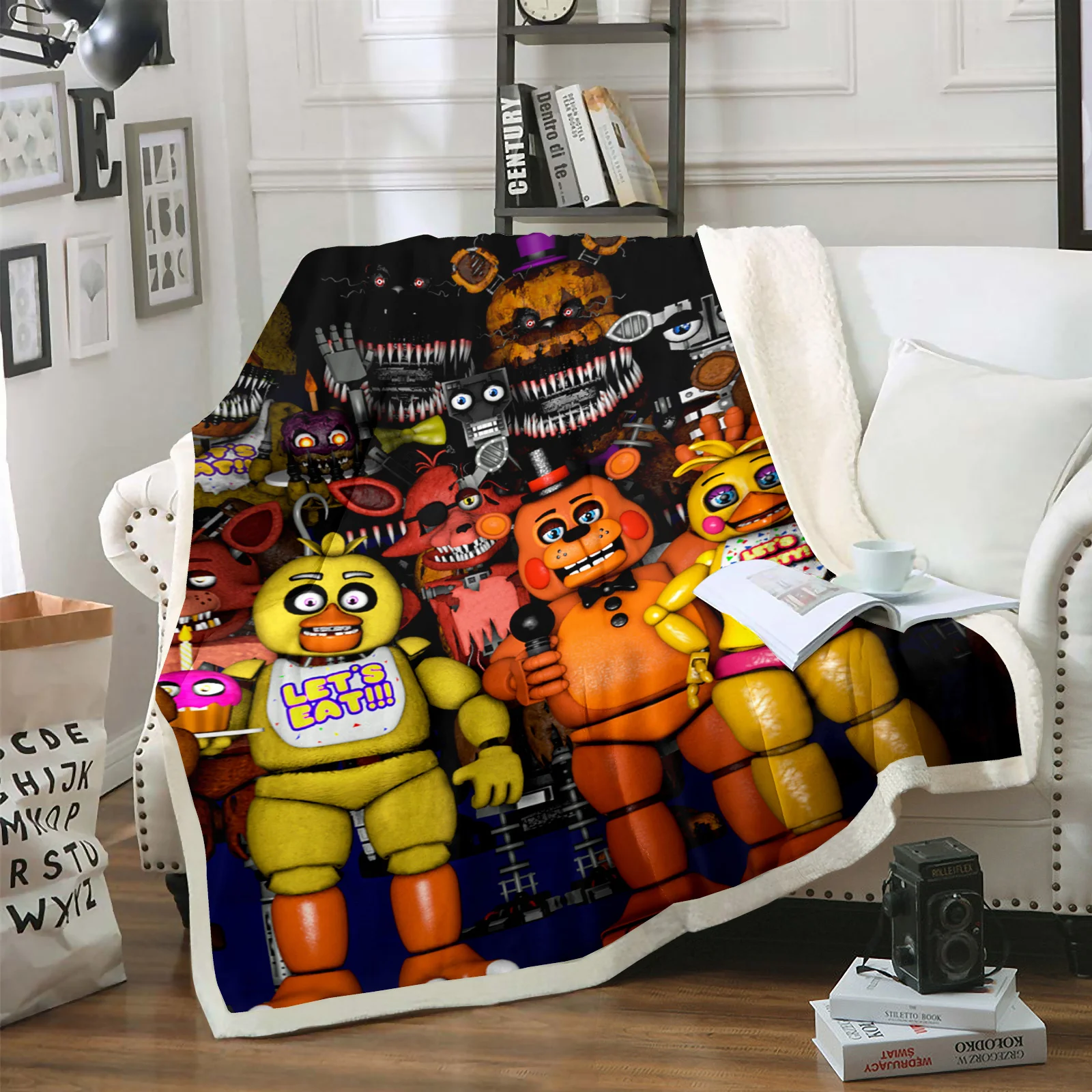 

Five Nights at Freddy's Children's Blanket Cartoon Game Plush Furry Cute Printing Nap Throws Custom Modern Winter Gifts For Kids