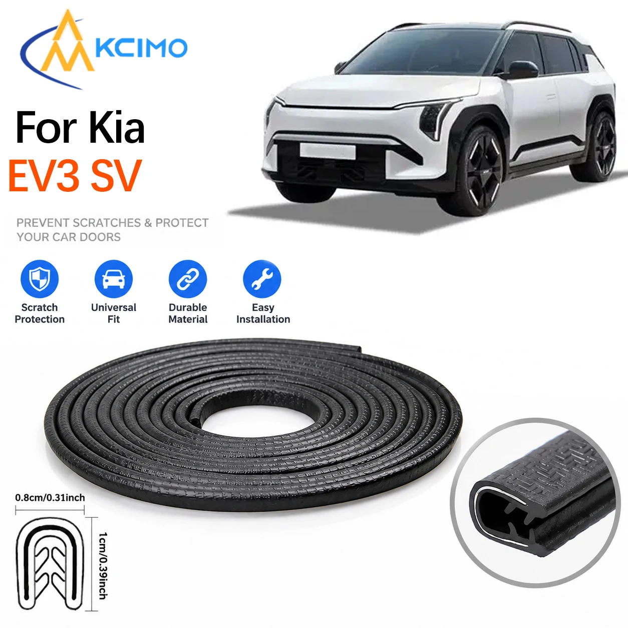 Seal Strip Weatherproof Car Door Edge Guard Protector Trim For Kia EV3 SV 2024-2025 Auto Exterior Decoration Accessory
