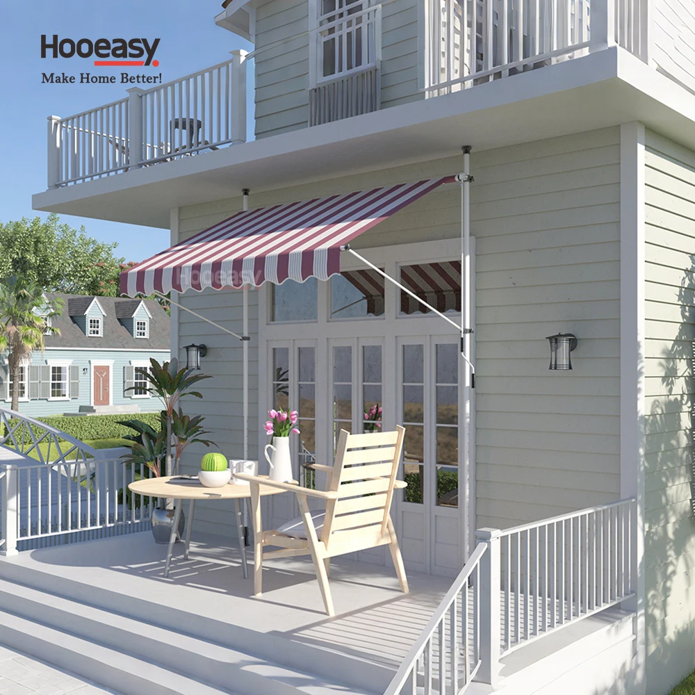 Retractable Awning Manual Height-Adjustable Clamping Awning Balcony Awning Klemmmarkise Balkonmarkise