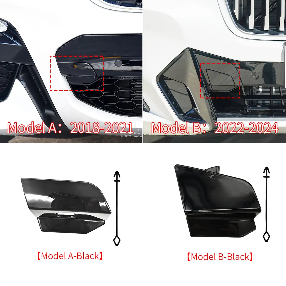 For BMW G01 G02 M Sport  Car Front Bumper Tow Hook Cover Cap Accessory Black  For BMW X3 M X4 M Series 2018-2024 51118064606