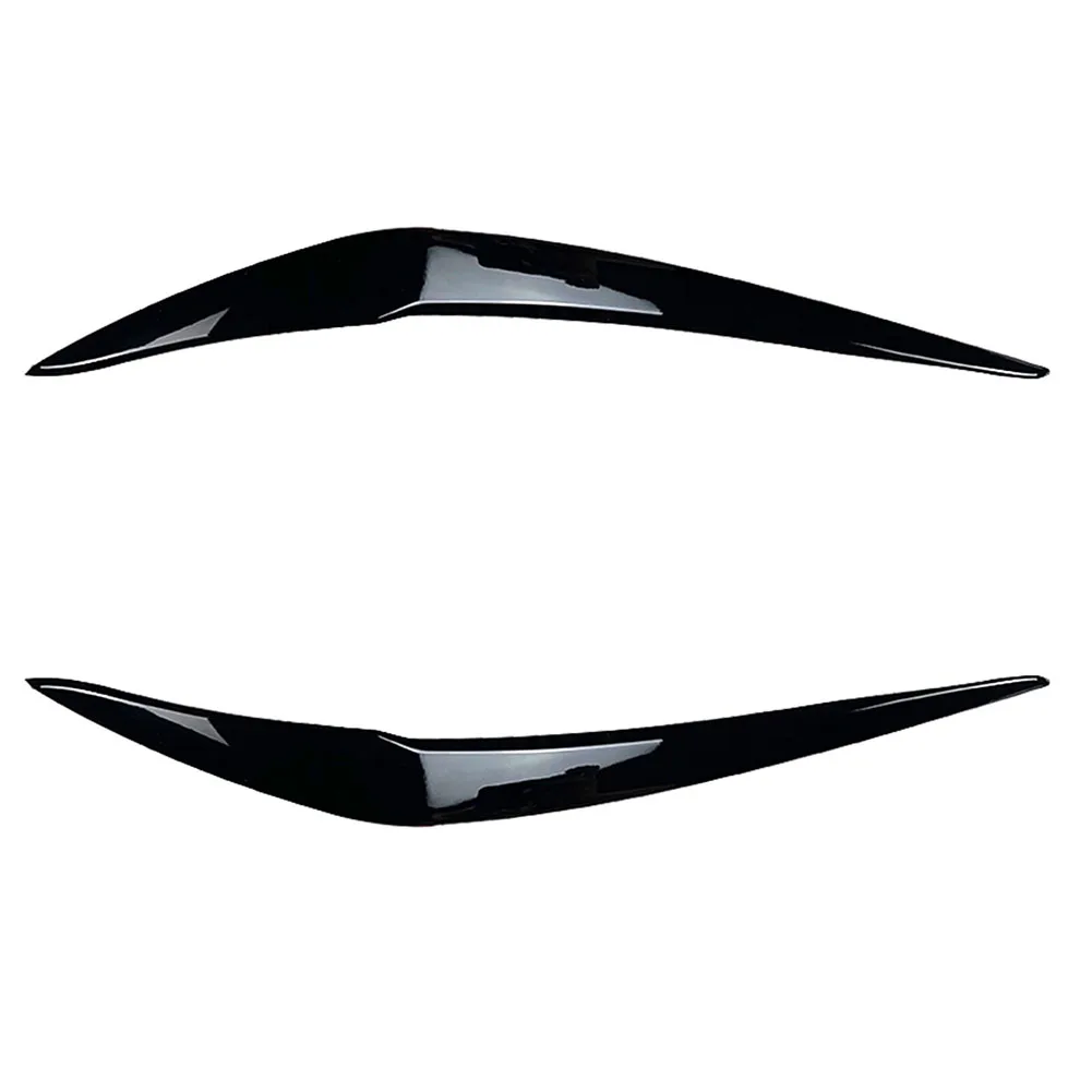 2Pcs Headlight Cover Eyelid Eyebrow For BMW 1-Series 116i 118i 120i 125i 128i F20 F21 Gloss Black Headlight Eyelids