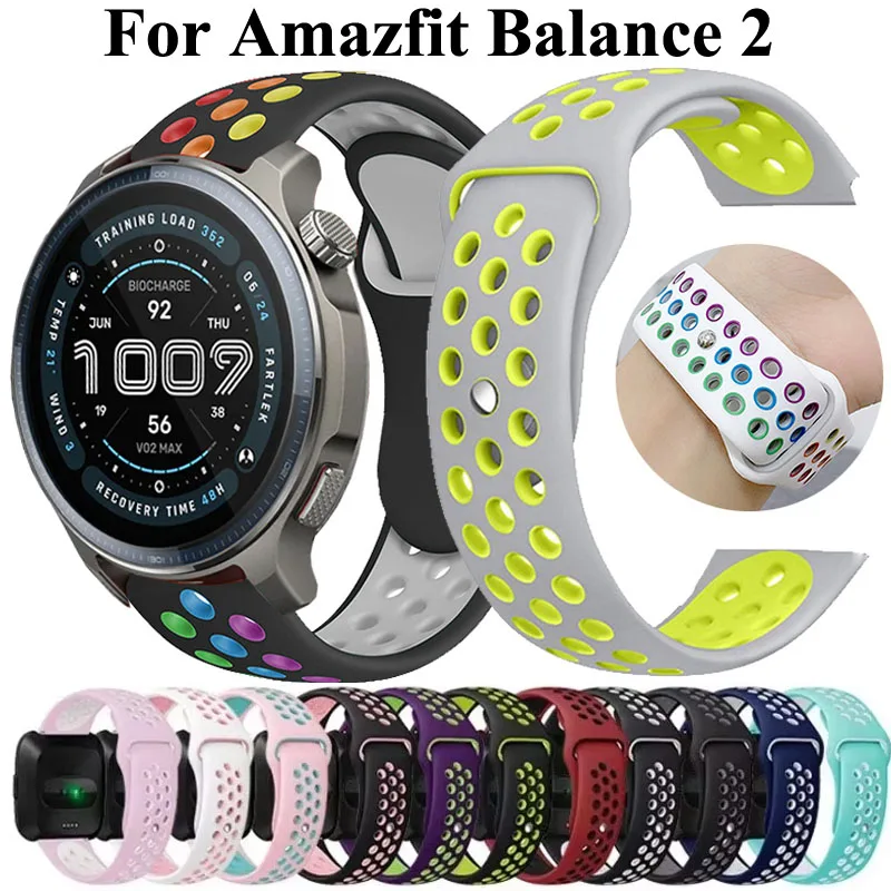 Silikonarmband für Amazfit Balance 2/Cheetah Pro/Round/Active 2 Square Correa für Amazfit Bip 6 5 3/GTS/GTR 4 3 2 2e/Stratos 2 3
