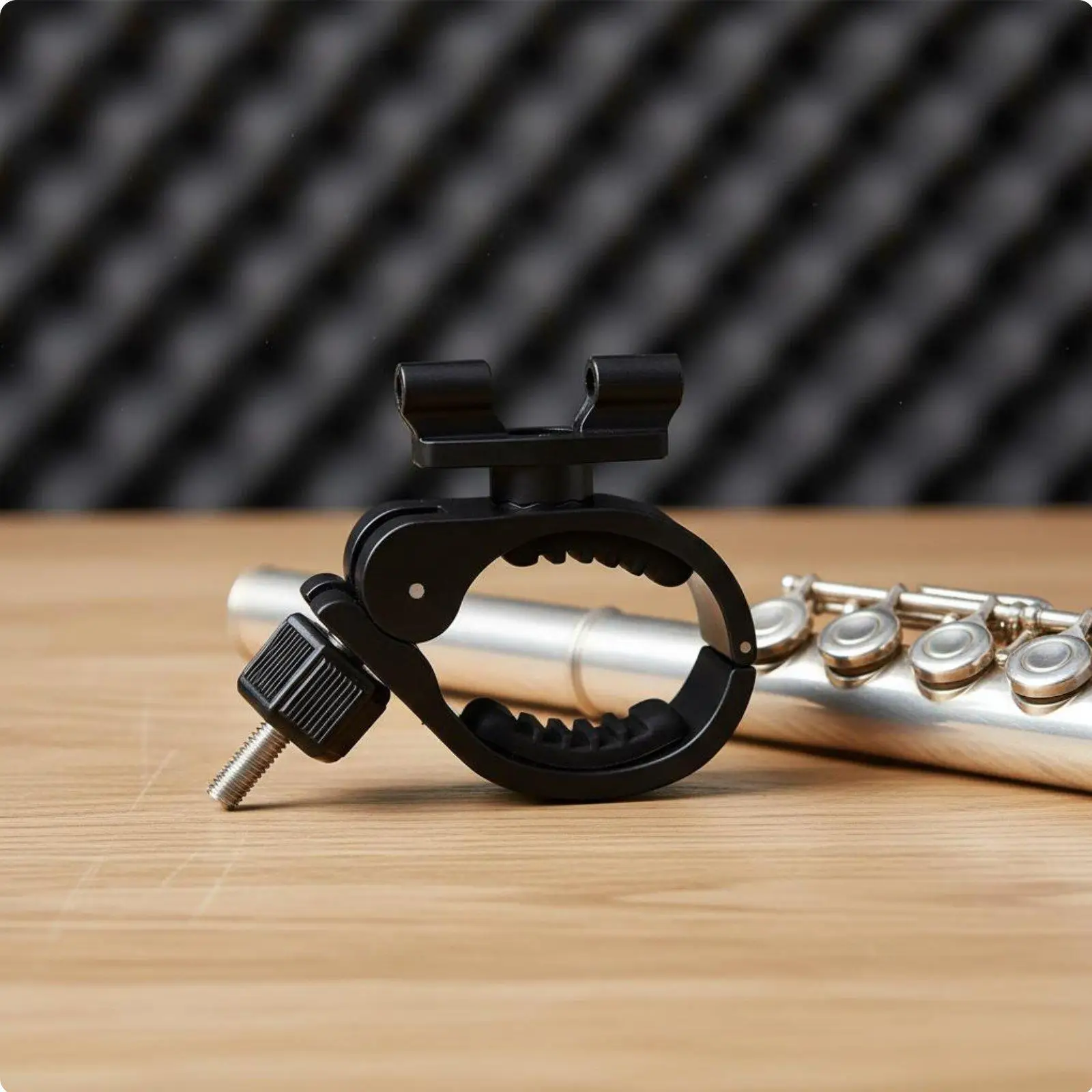 Durable Microphone Clip Adjustable Audio Pickup Holder for Transverse Flute Microphone Mount Stage Performance Accessory