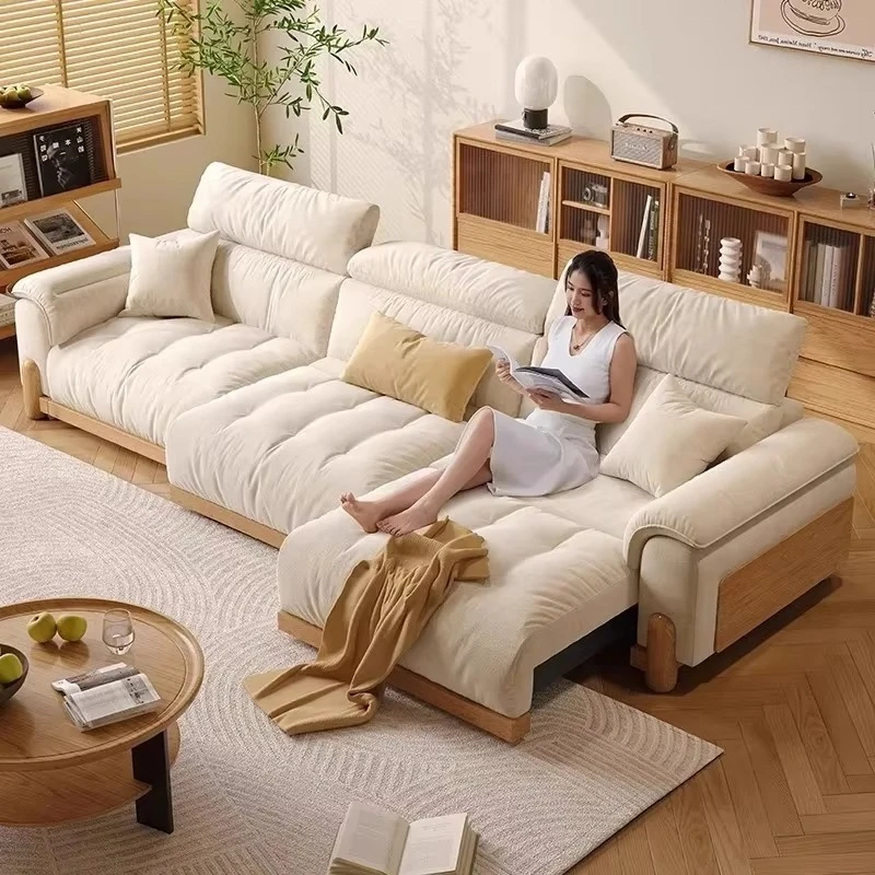 Beige Fabric Electric Sofa Strong Armrest Design Relax Luxury Modern Recliner Sofa Smart Oversized Divano Tecnologico Furniture