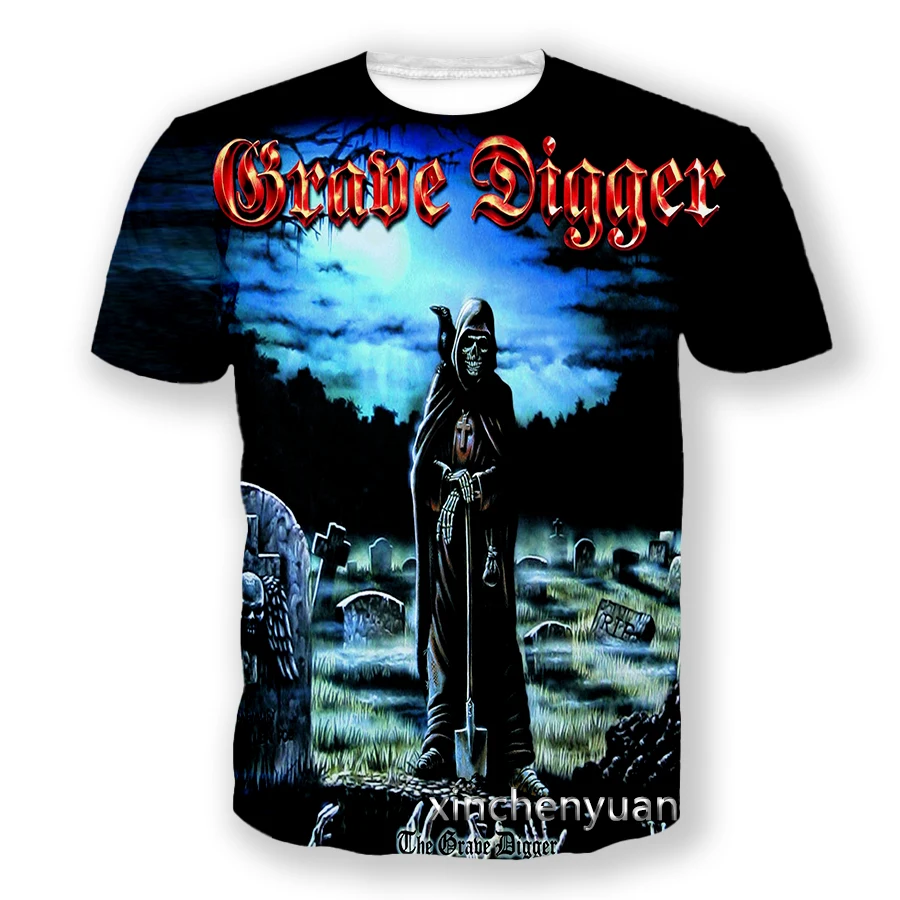 phechion Grave Digger Band 3D Print Men T Shirt Hip Hop Women T Shirt Unisex Fashion Clothing Suppliers for Drop Shipper A251