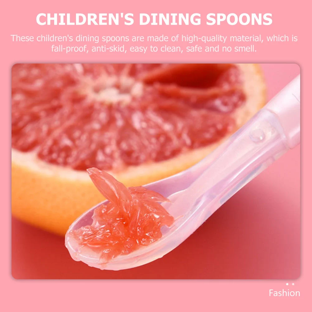 2 Pcs Training Spoon Scraper Baby Toddler Spoons Kids Stainless Steel Double-headed Fruit Puree Supplement Food