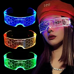 New Party Glasses Luminous Colorful LED Glasses Lighting Up Nightclub DJ Bar Music Dance Party Young Man Children Birthday Gift