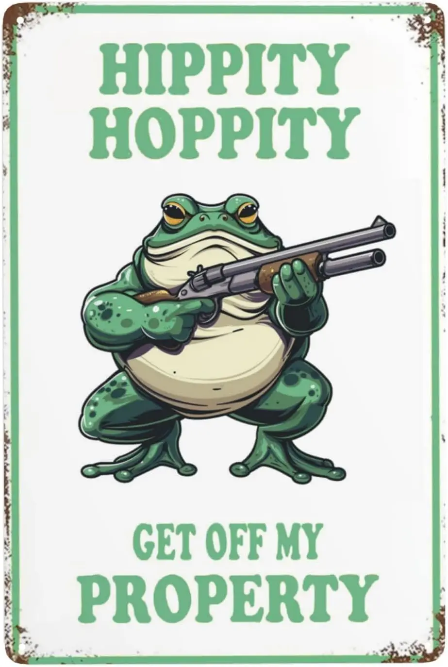 1u,Funny Home Decor Metal Tin Signs Funny Posters Displate Cool Stuff for Your Room Hippity Hoppity Get of My Property Sign Cool
