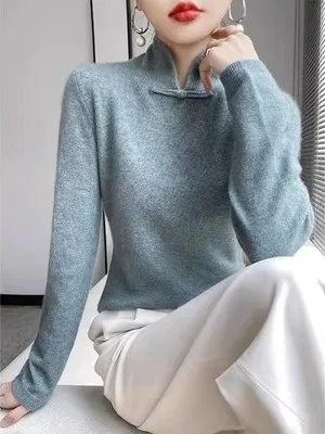 

Осенне-зимний вязаный свитер Camere на пуговицах с высоким воротником, базовый слой irt National Sle Commute Slim Fit Long Sve