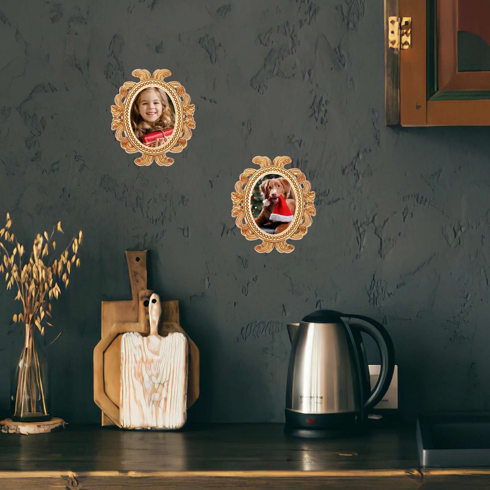 

3Pcs Vintage Resin Photo Frame Props Mini Jewelry Display Frames Small Picture Frames for Home Decor Mini Picture Frame