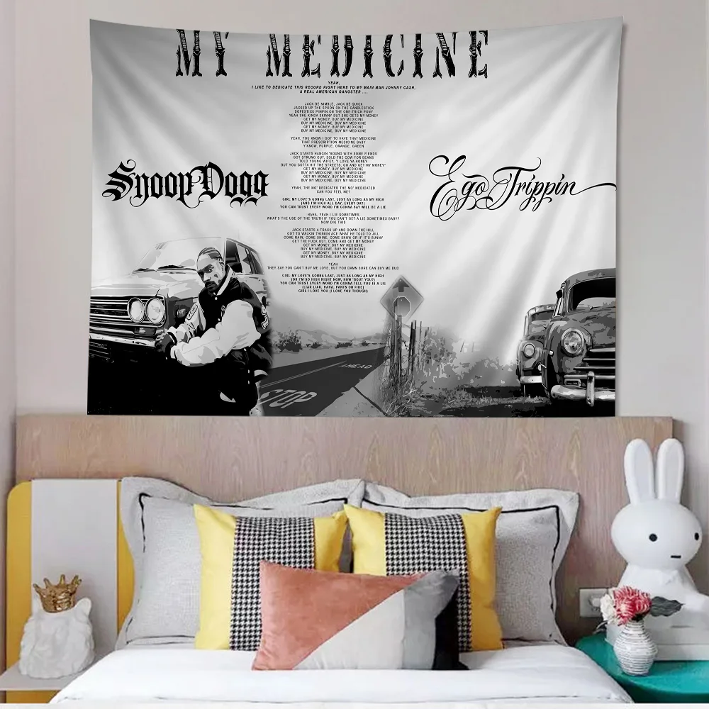 S-Snoop D-Dogg Printed Large Wall Tapestry Hanging Tarot Hippie Wall Rugs Dorm Cheap Hippie Wall Hanging