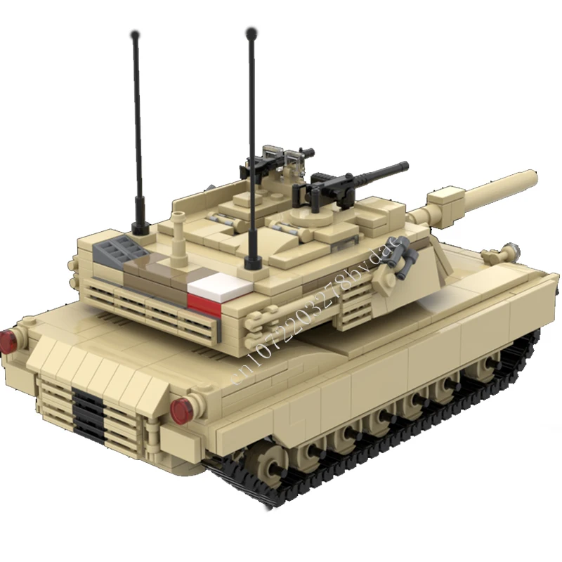 745PCS MOC WW2 Military Weapon Series M1A2 Abrams Tank Destroyer Armored Car Model Building Blocks Bricks DIY Assembly Toys Gift